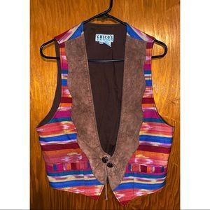 Chico’s Design Serape/Leather Vest